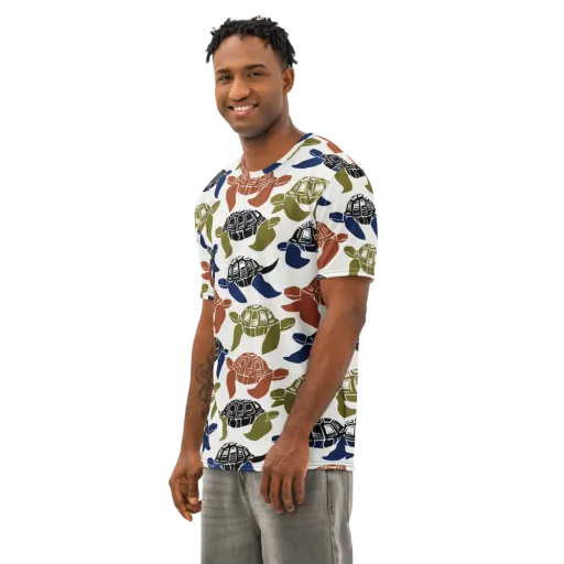 Slow Current on a Men's Cotton Crew Neck T-Shirt