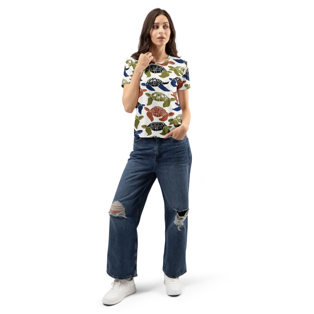 Slow Current on Women's Crew Neck T-Shirt — Front
