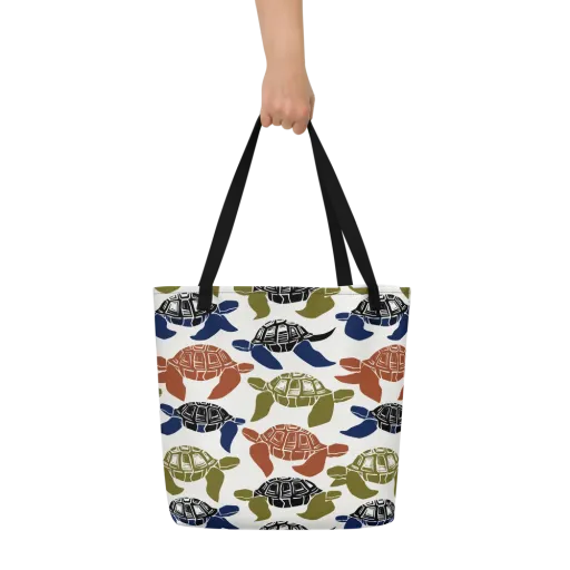 Slow Current on a Large Tote Bag W/ Pocket