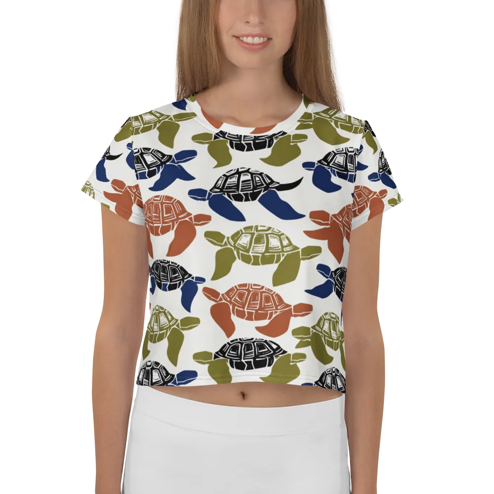 Slow Current on Crop Tee — Front