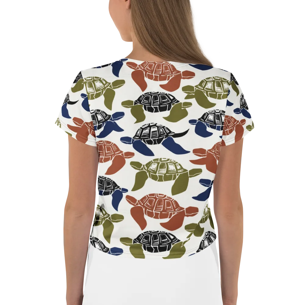 Slow Current on Crop Tee — Back