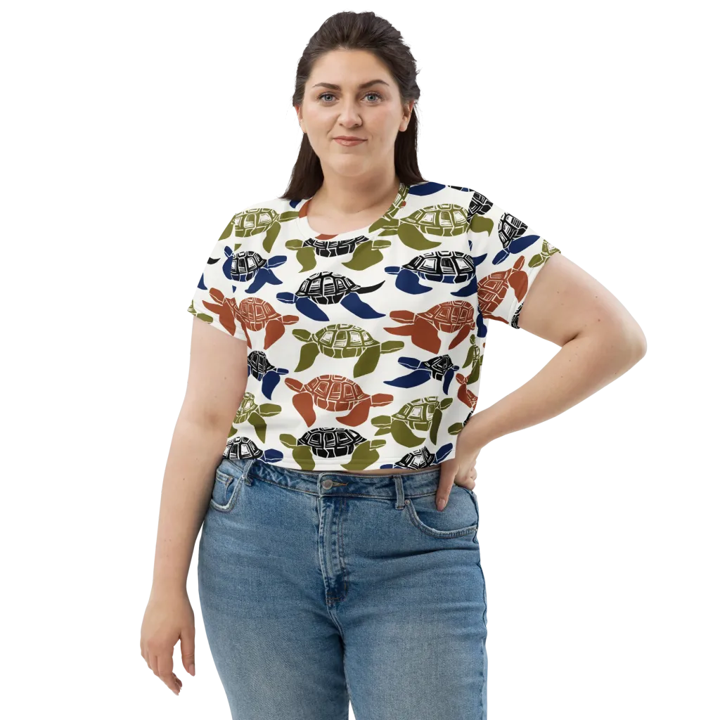 Slow Current on Crop Tee — Front