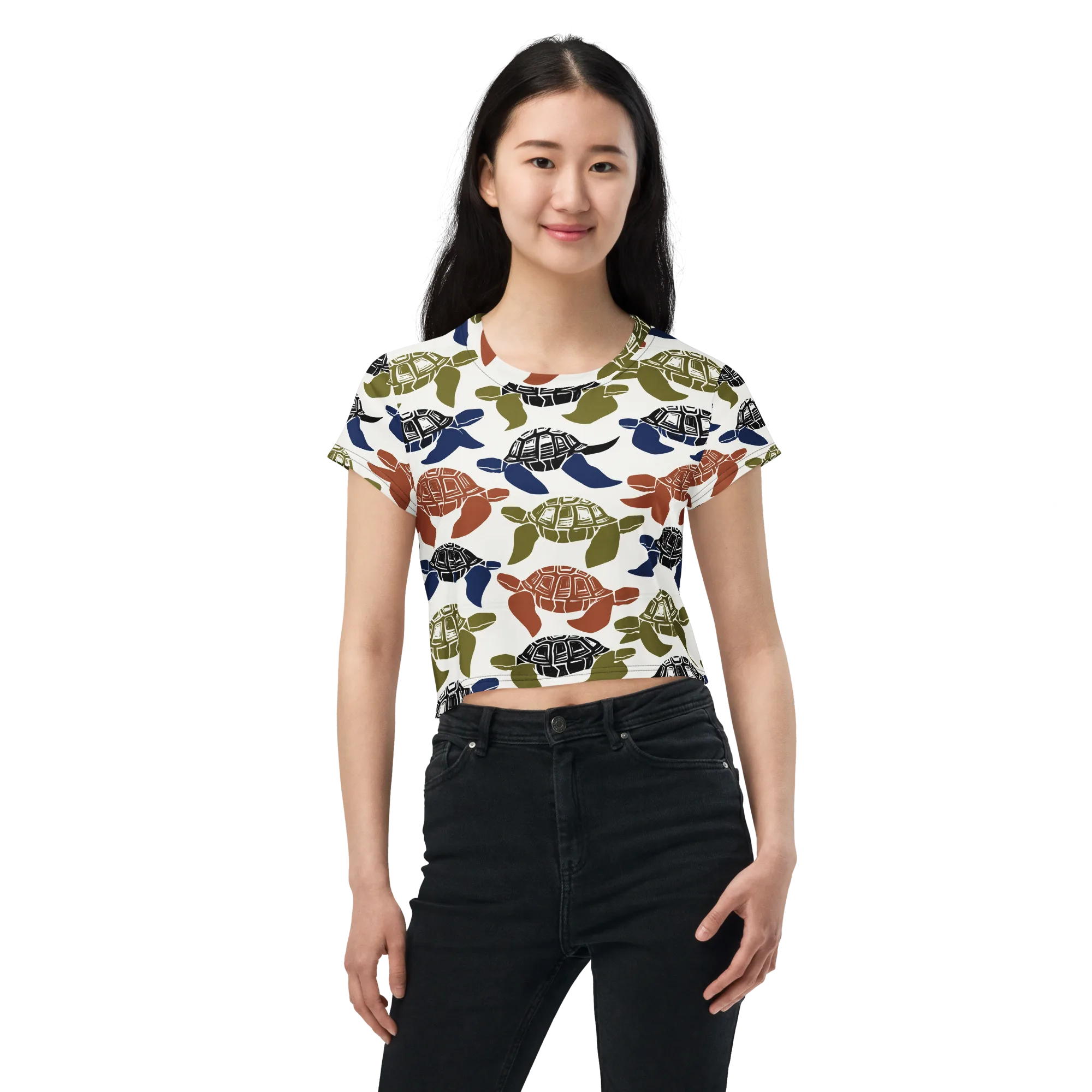 Slow Current on Crop Tee — Front