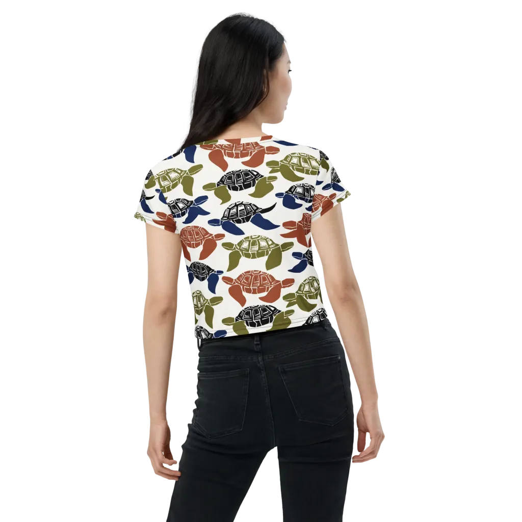 Slow Current on Crop Tee — Back