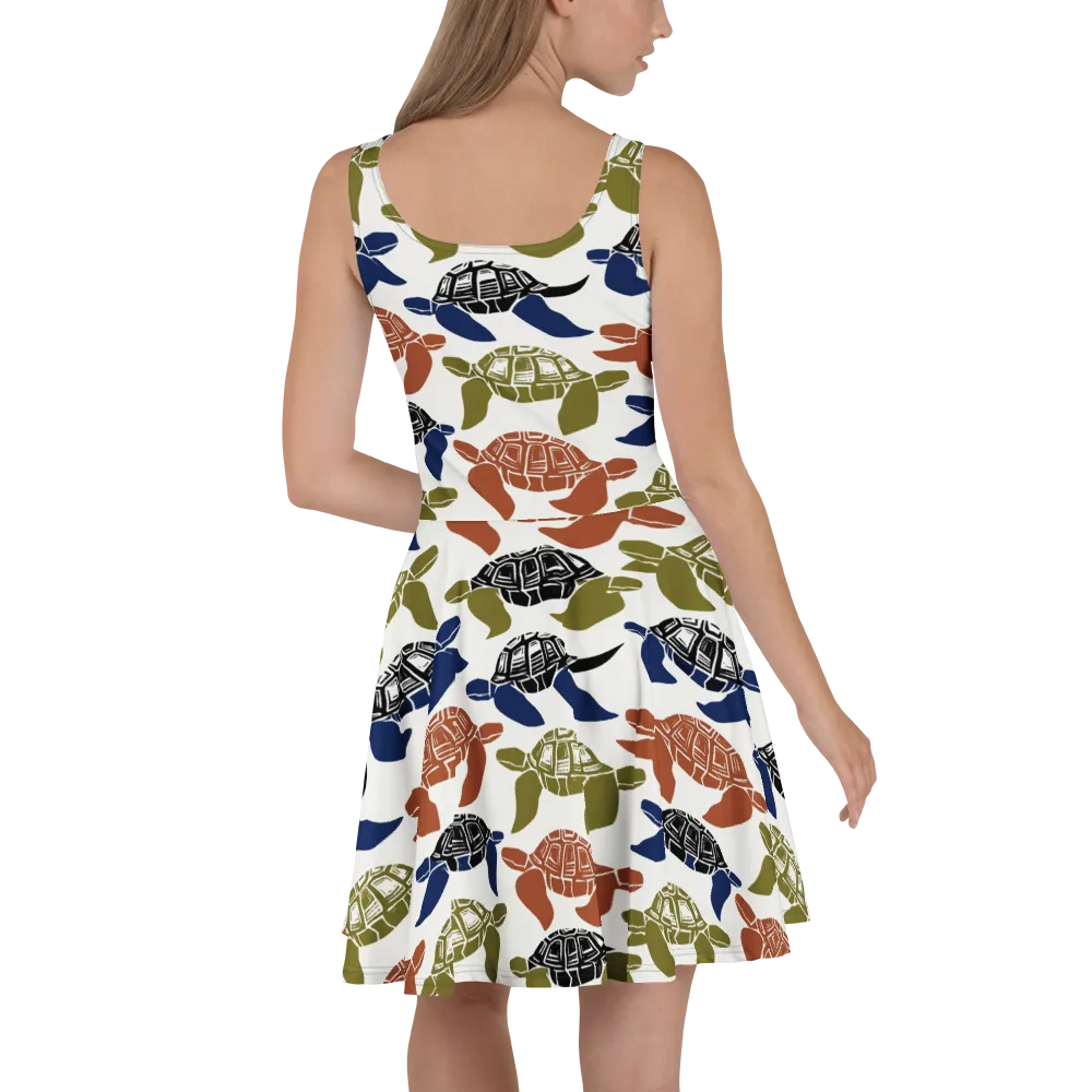 Slow Current on Skater Dress — Back