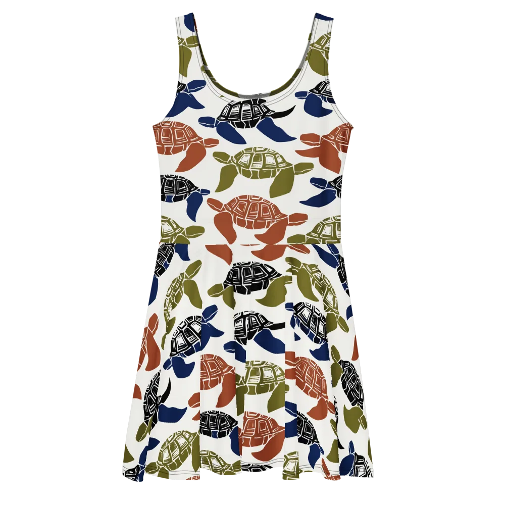 Slow Current on Skater Dress — Front