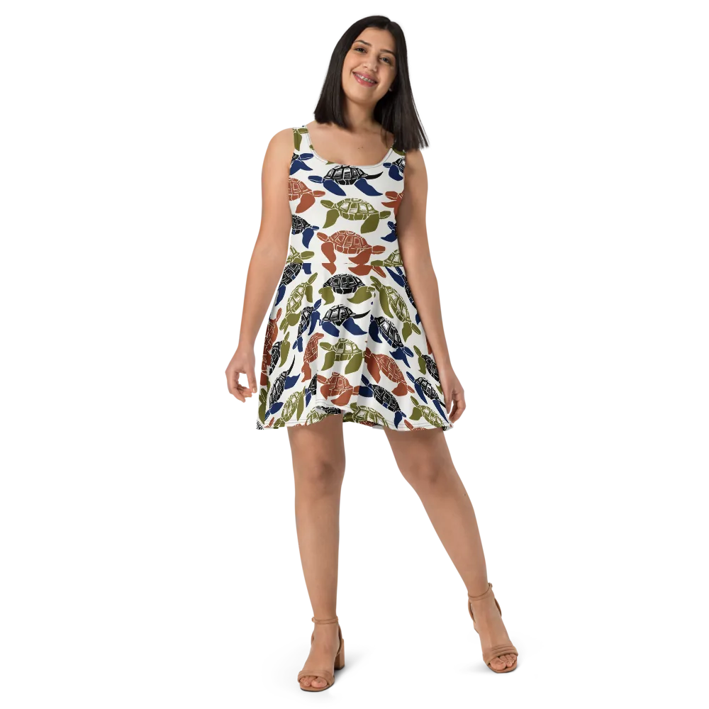 Slow Current on Skater Dress — Front
