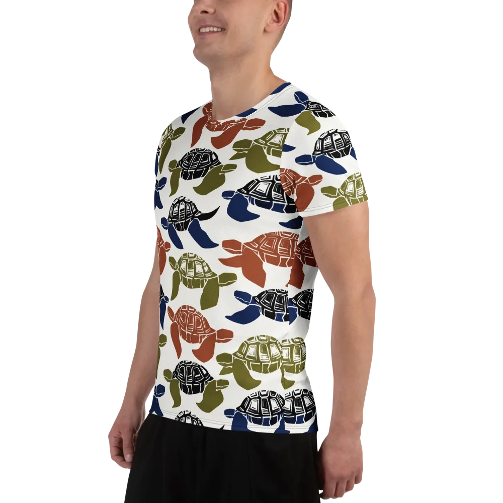 Slow Current on Men's Athletic T-Shirt — Left