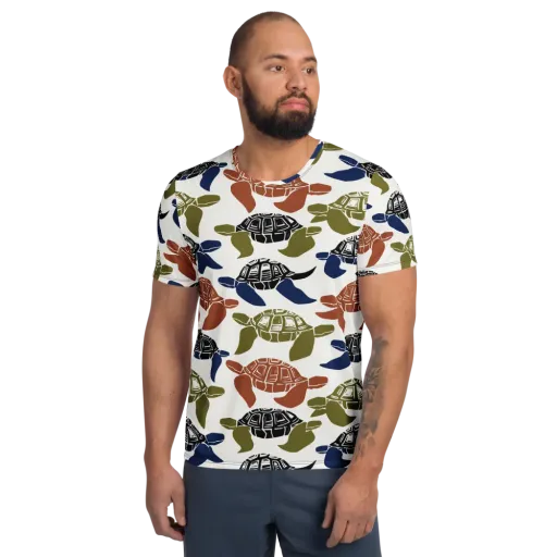 Slow Current on a Men's Athletic T-Shirt