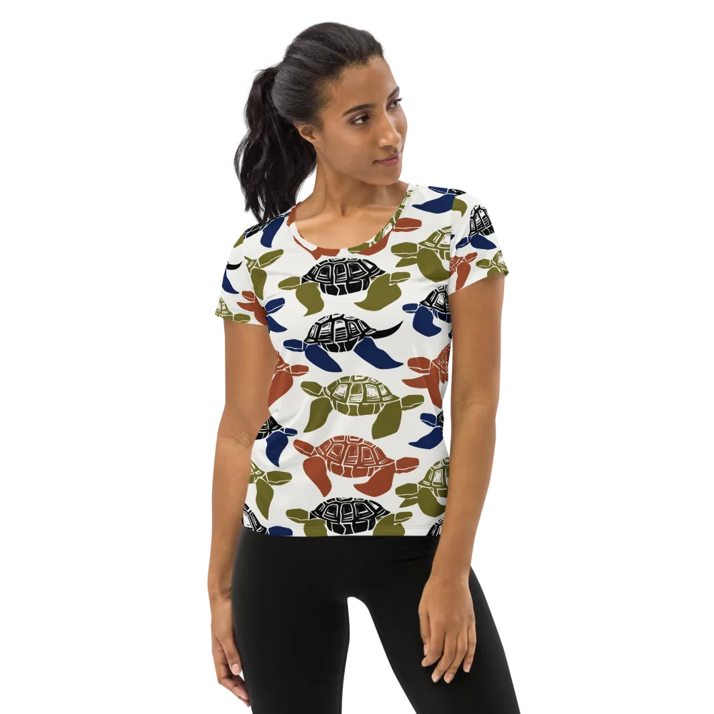Slow Current on Women's Athletic T-Shirt — Front