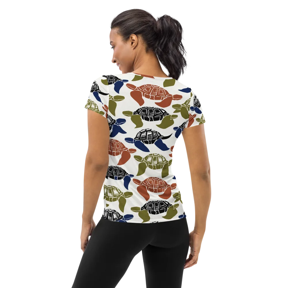 Slow Current on Women's Athletic T-Shirt — Back