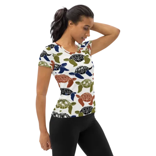 Slow Current on a Women's Athletic T-Shirt
