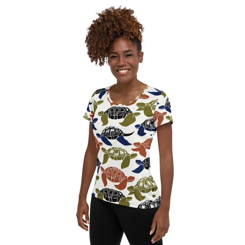 Slow Current on Women's Athletic T-Shirt — Left