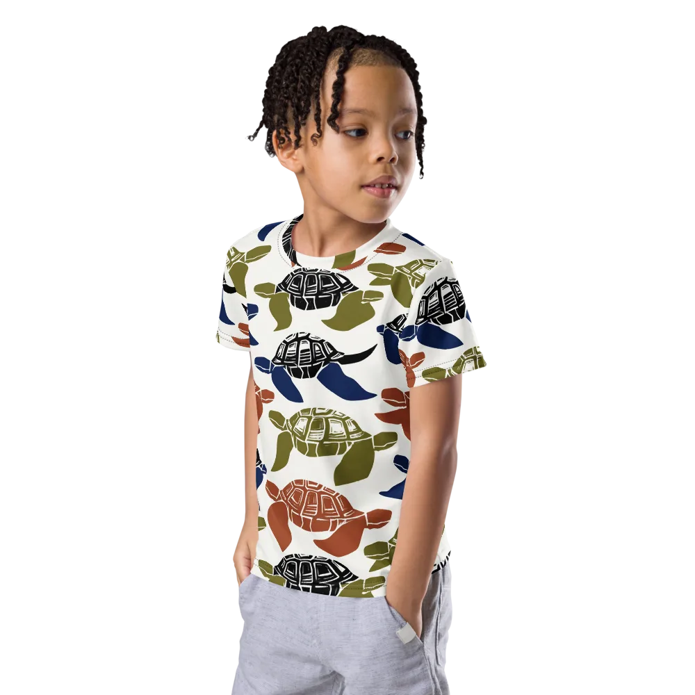 Slow Current on Kids Crew Neck T-Shirt — Left Front