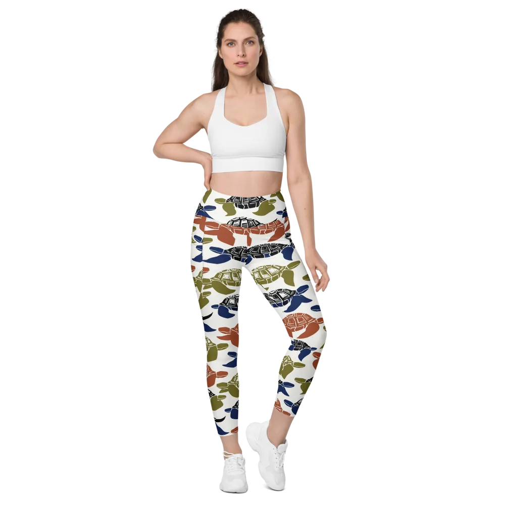 Slow Current on Leggings with Pockets — Front