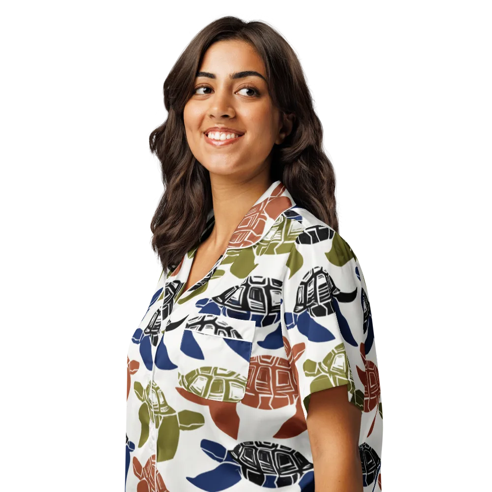 Slow Current on Women's Short Sleeve Pajama Top — Left Front