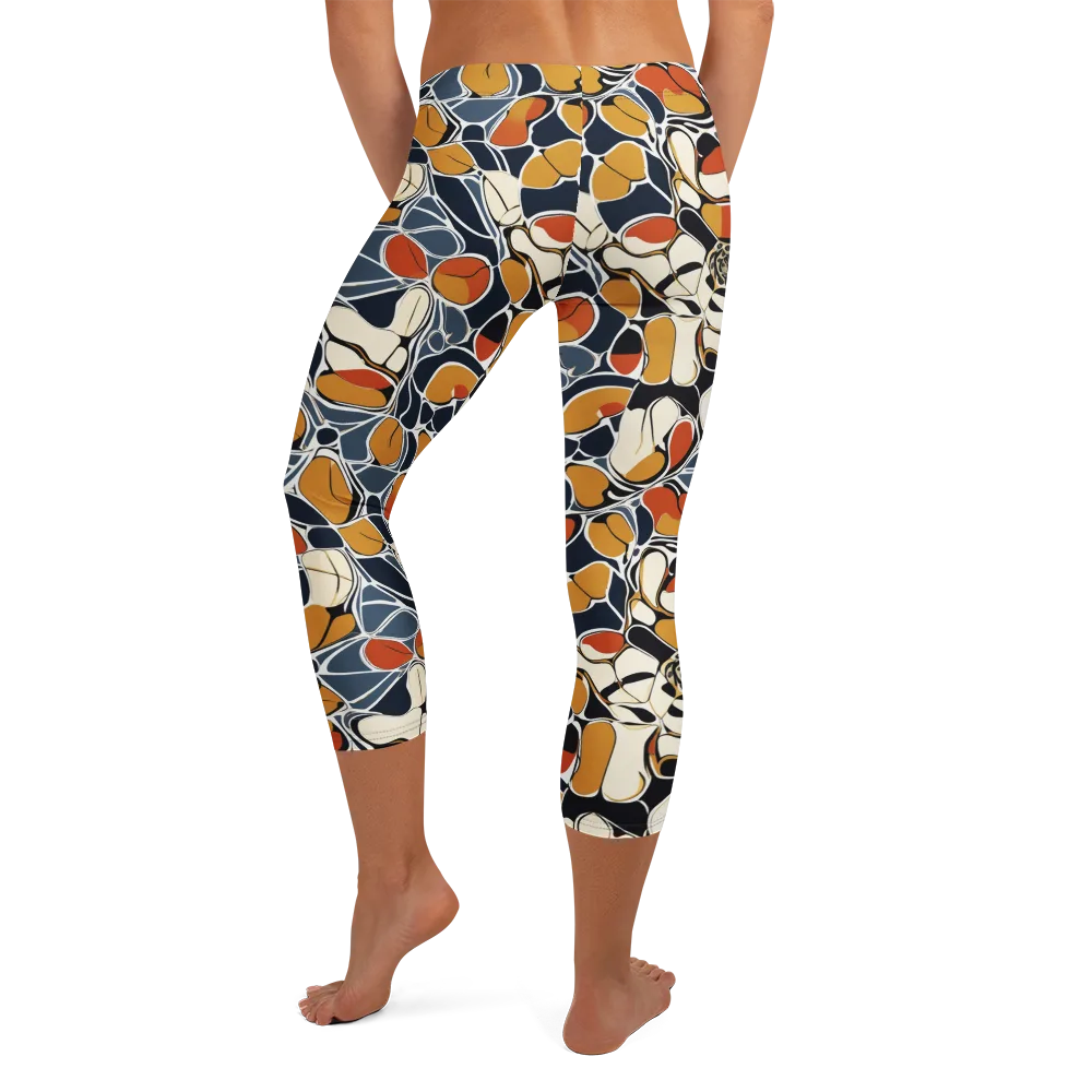Amber Cell Garden on Capri Leggings — Back