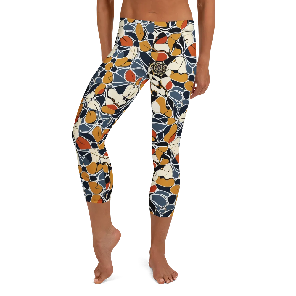 Amber Cell Garden on Capri Leggings — Front