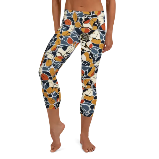 Amber Cell Garden on a Capri Leggings