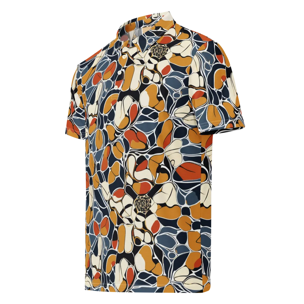 Amber Cell Garden on Men's Slim Fit Polo Shirt — Left Front