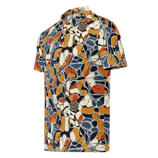 Amber Cell Garden on a Men's Slim Fit Polo Shirt