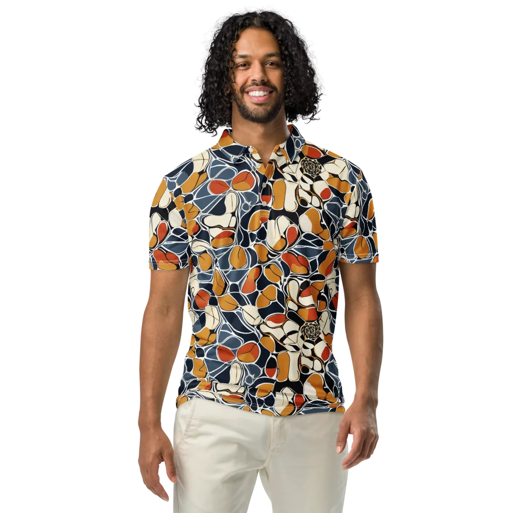 Amber Cell Garden on Men's Slim Fit Polo Shirt — Front