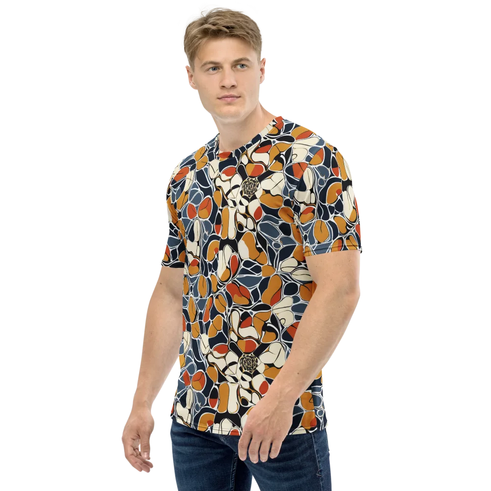 Amber Cell Garden on Men's Crew Neck T-Shirt — Left