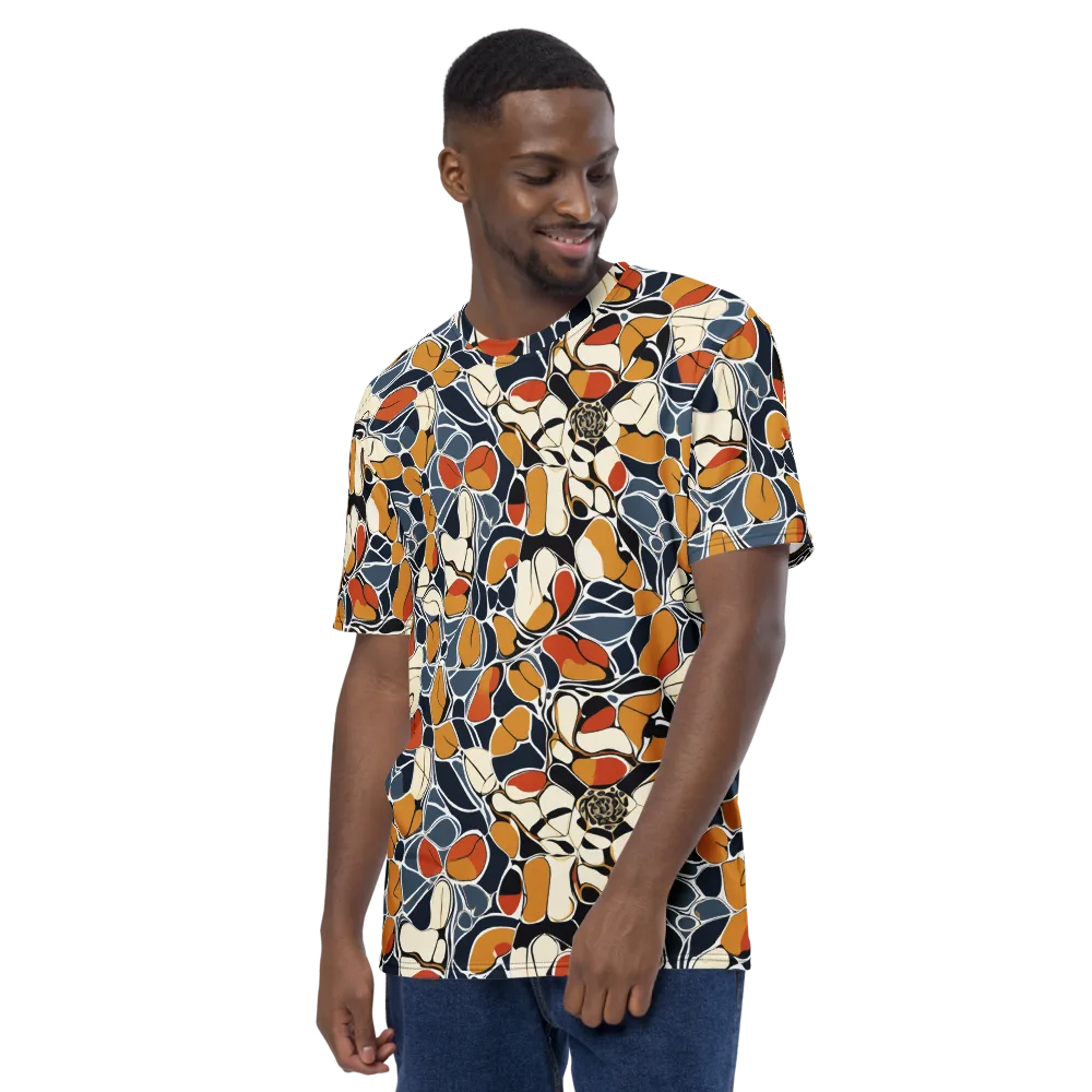 Amber Cell Garden on Men's Crew Neck T-Shirt — Left