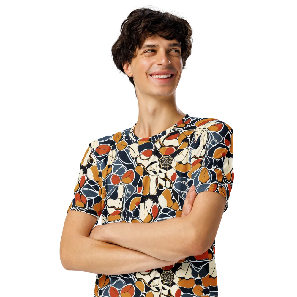 Amber Cell Garden on Men's Crew Neck T-Shirt — Left Front
