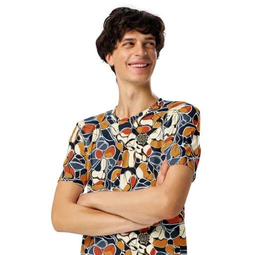 Amber Cell Garden on a Men's Crew Neck T-Shirt