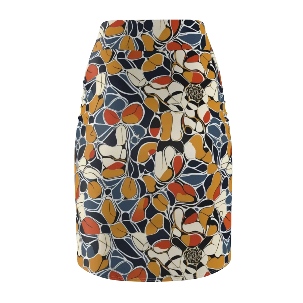 Amber Cell Garden on Pencil Skirt — Back