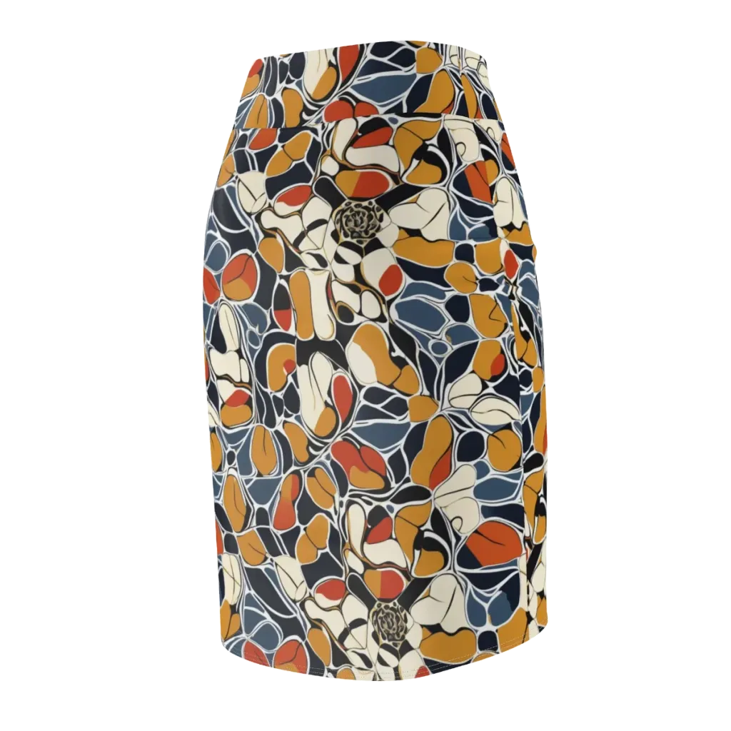 Amber Cell Garden on Pencil Skirt — Back Side