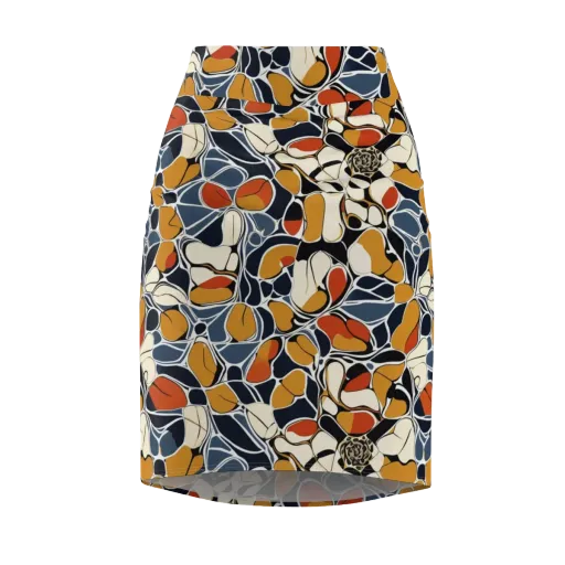 Amber Cell Garden on a Pencil Skirt