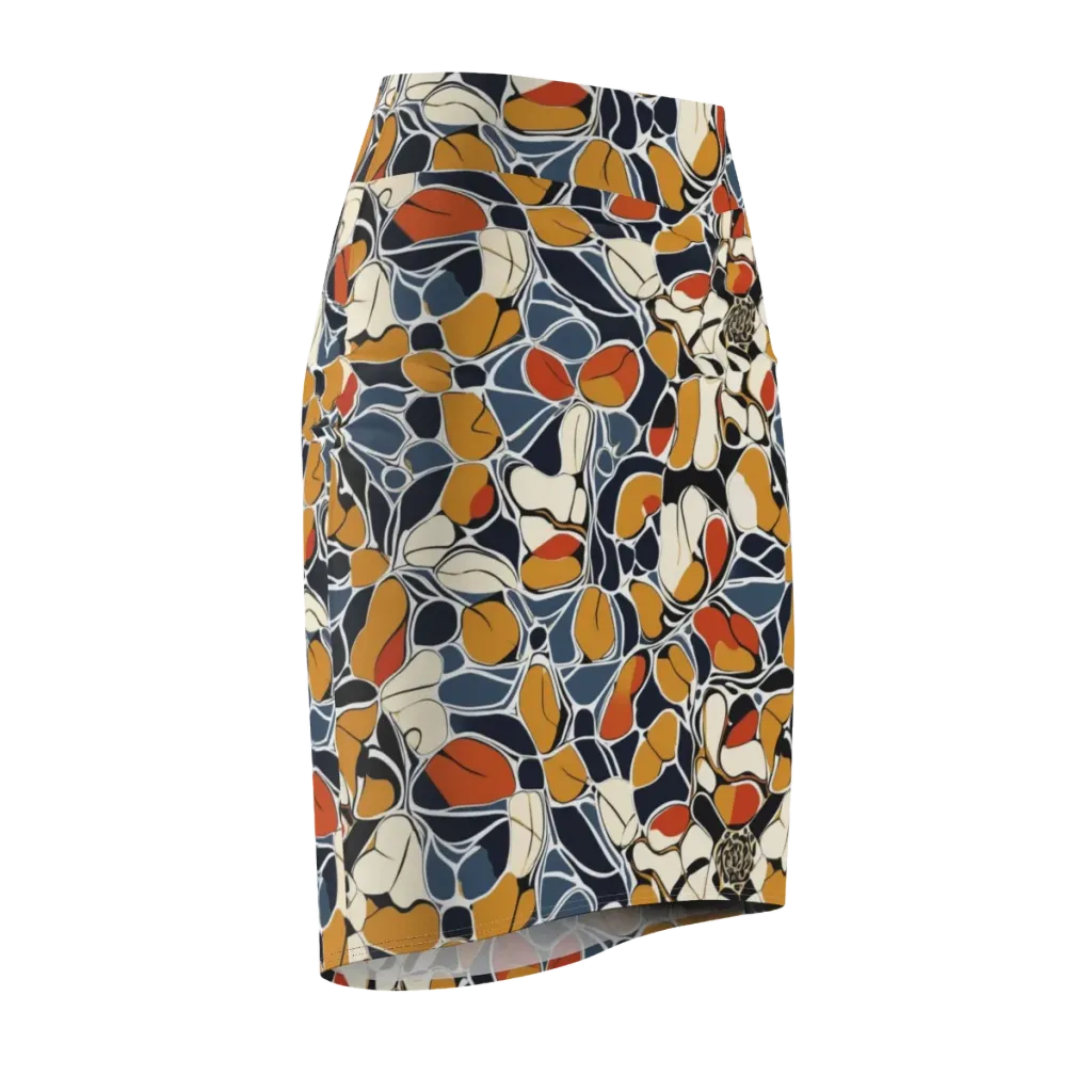 Amber Cell Garden on Pencil Skirt — Front Side