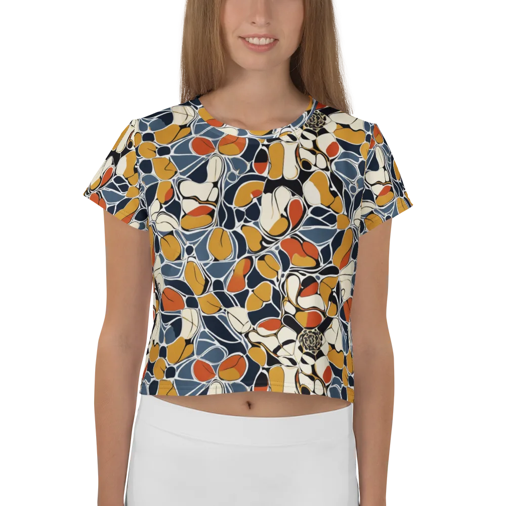 Amber Cell Garden on Crop Tee — Front