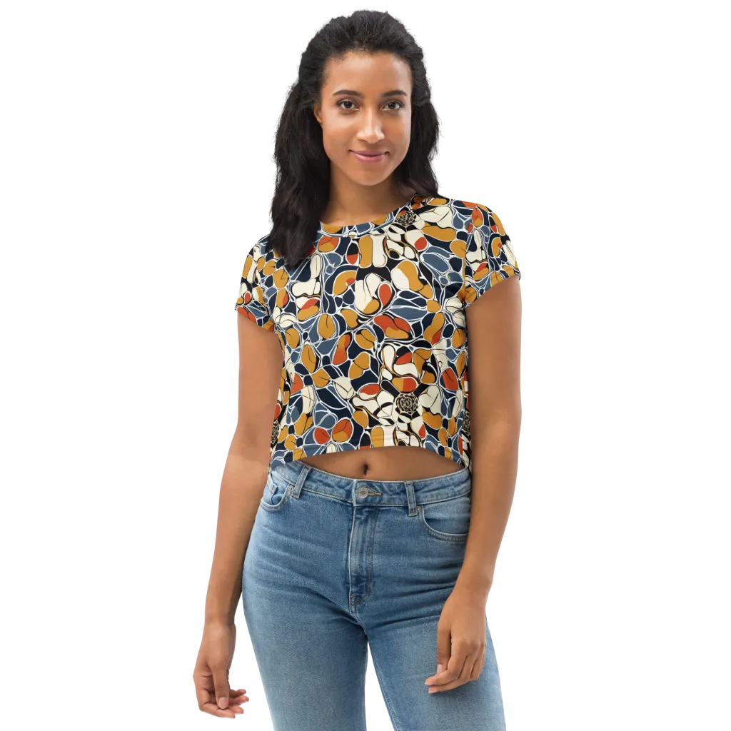 Amber Cell Garden on Crop Tee — Front
