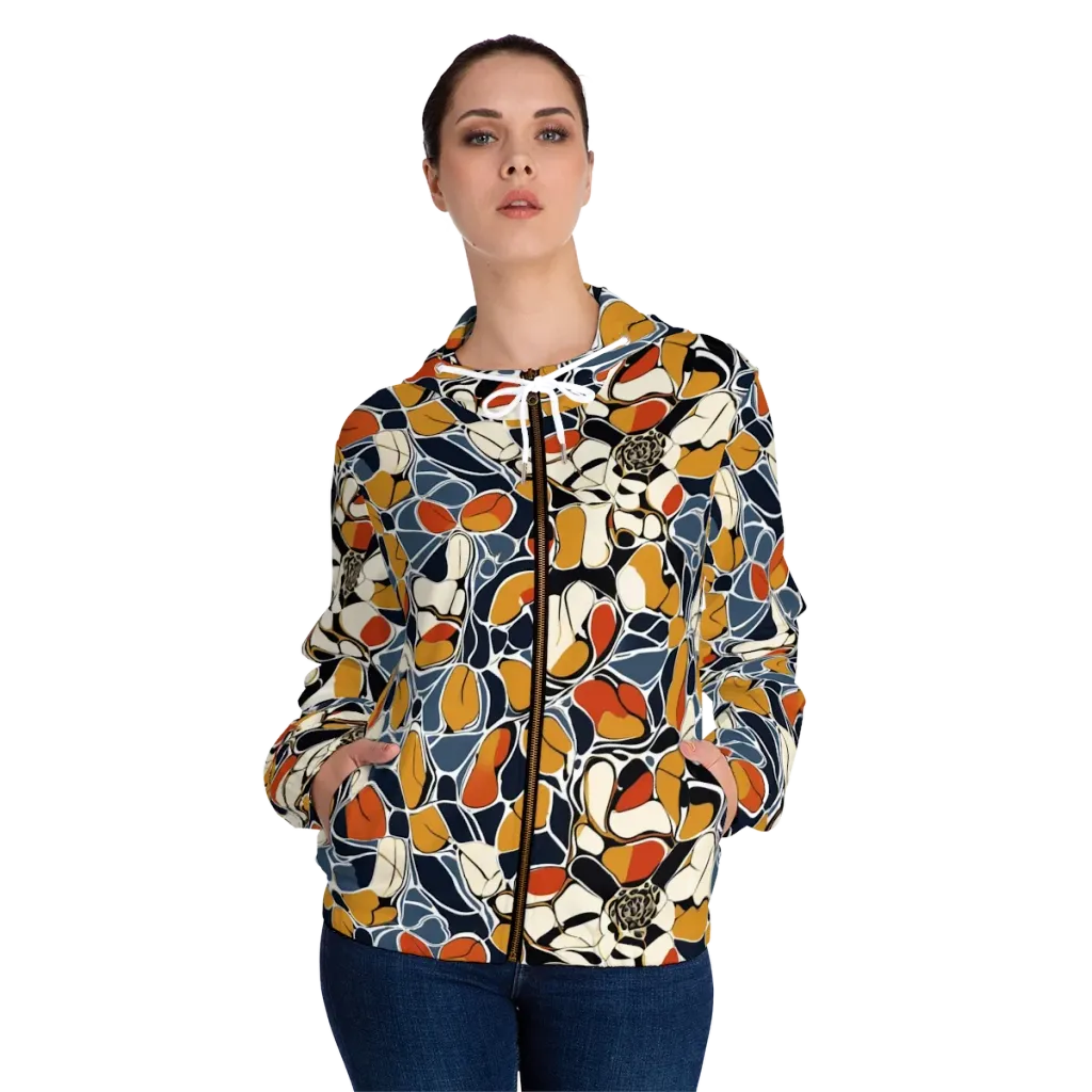 Amber Cell Garden on Women's Full-Zip Hoodie — Front On Person