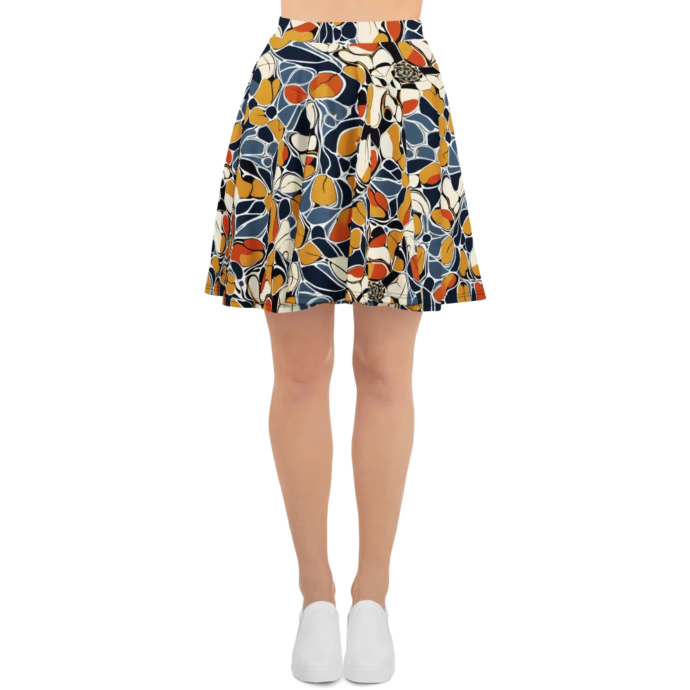 Amber Cell Garden on Skater Skirt — Front