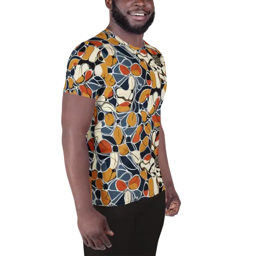Amber Cell Garden on a Men's Athletic T-Shirt