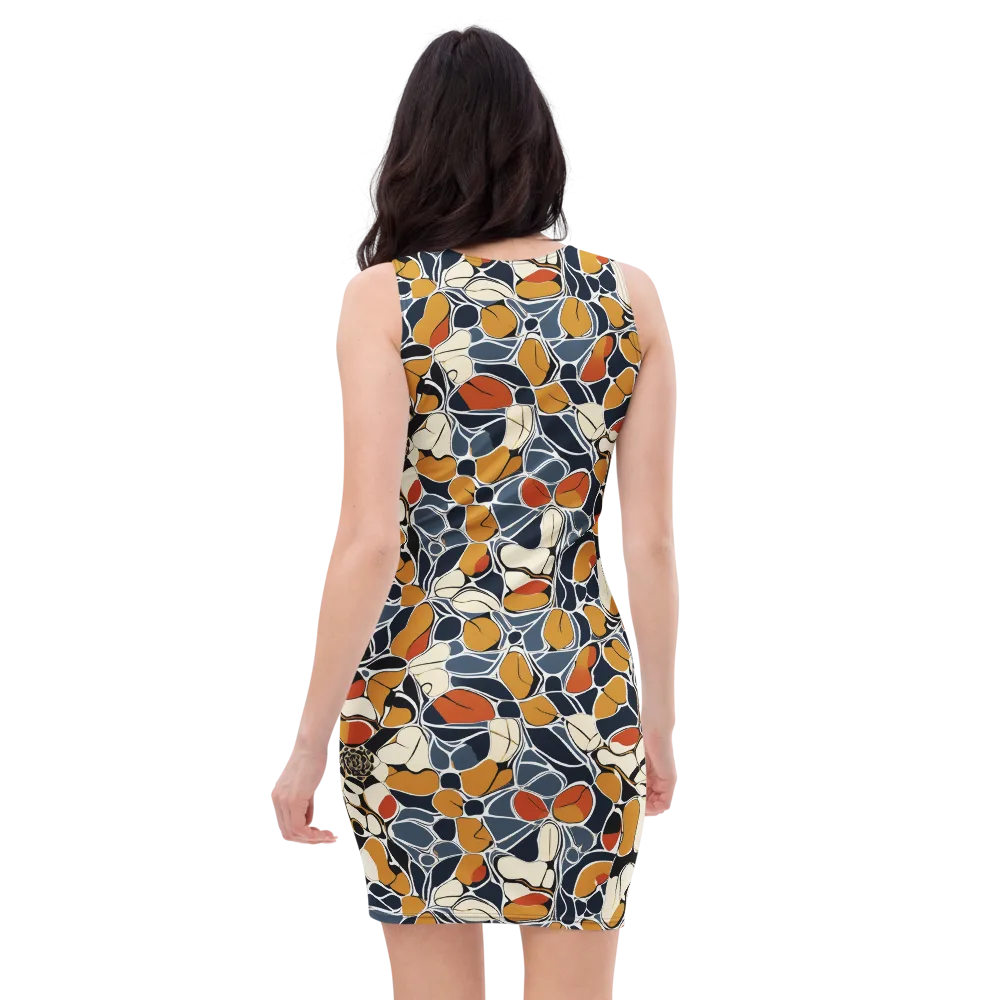 Amber Cell Garden on Bodycon Dress — Back