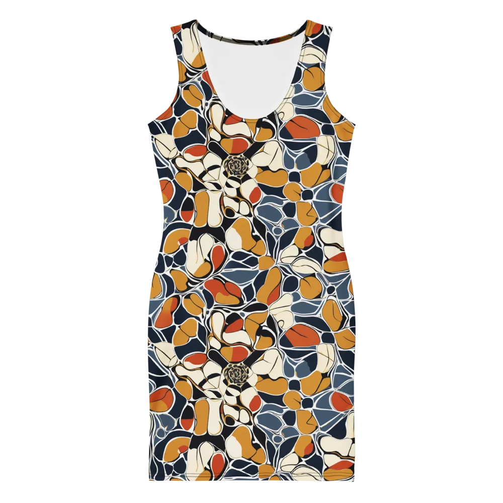 Amber Cell Garden on Bodycon Dress — Front