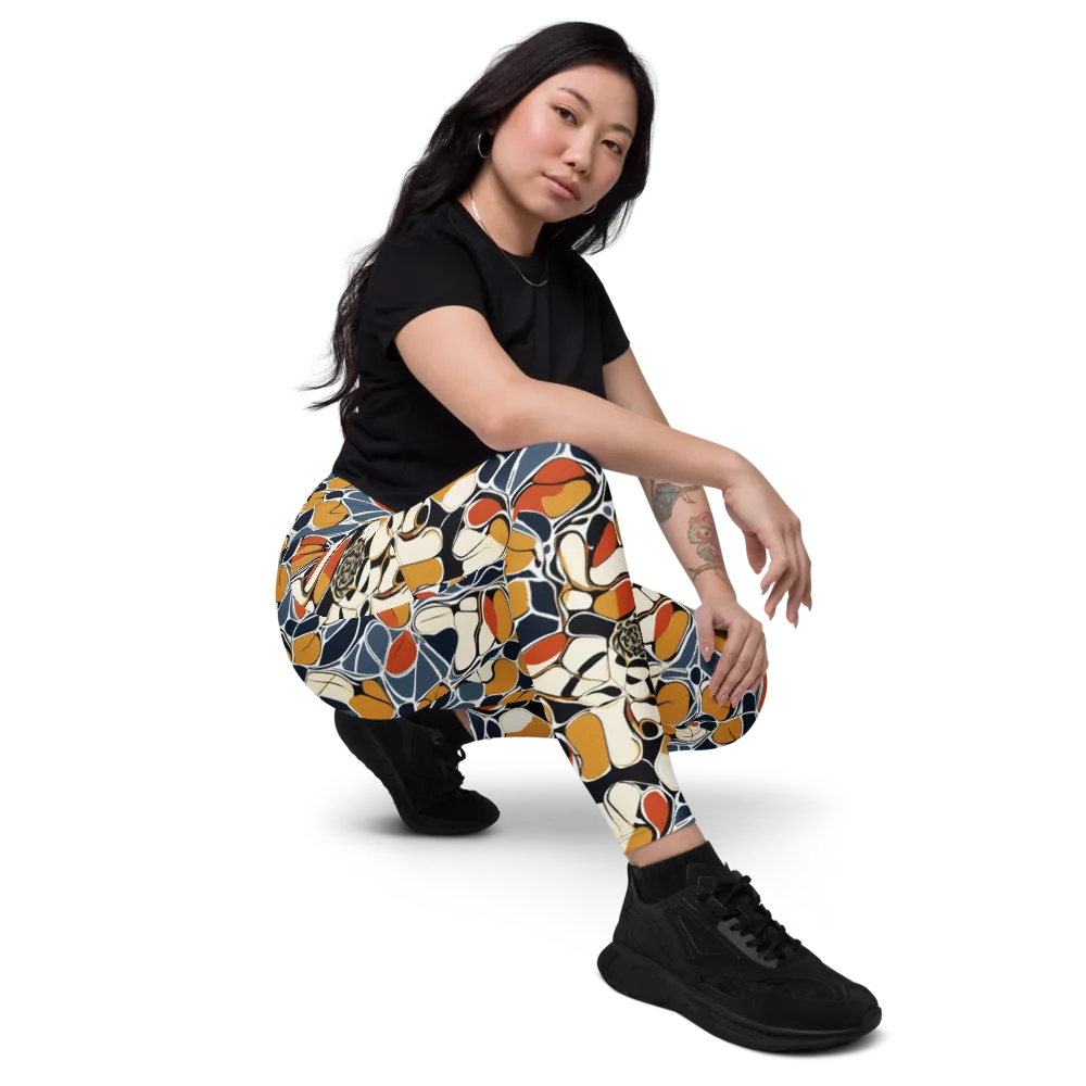Amber Cell Garden on Leggings with Pockets — Right Front