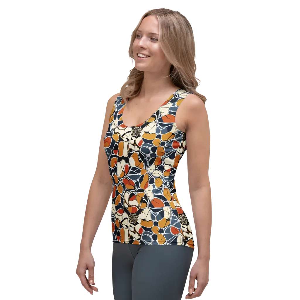 Amber Cell Garden on Women's Tank Top — Left Front