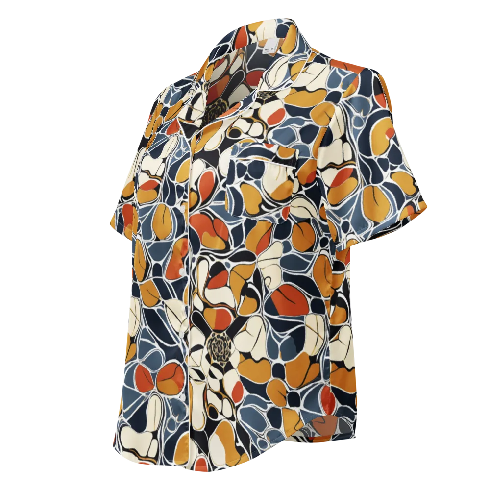 Amber Cell Garden on Women's Short Sleeve Pajama Top — Left Front