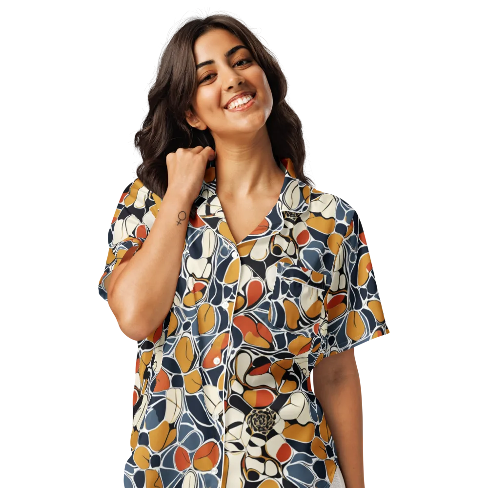 Amber Cell Garden on Women's Short Sleeve Pajama Top — Front