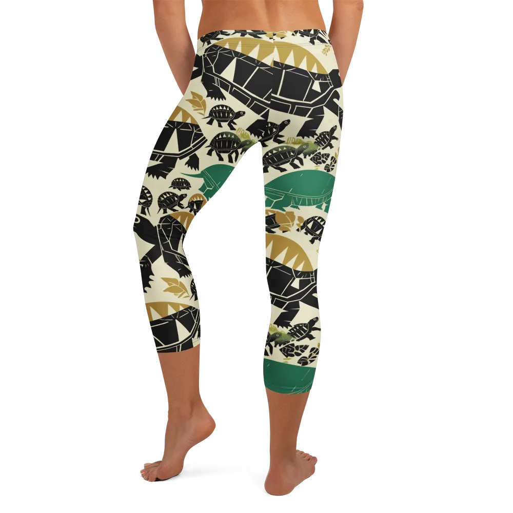 Terrapin Noir on Capri Leggings — Back