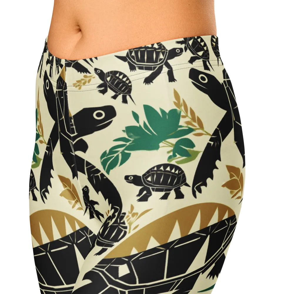 Terrapin Noir on Capri Leggings — Zoomed-in