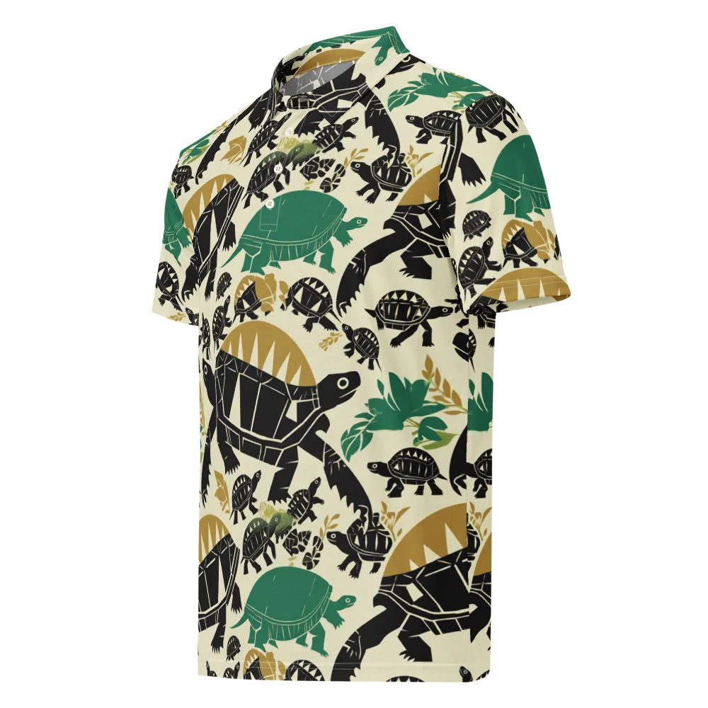 Terrapin Noir on Men's Slim Fit Polo Shirt — Left Front