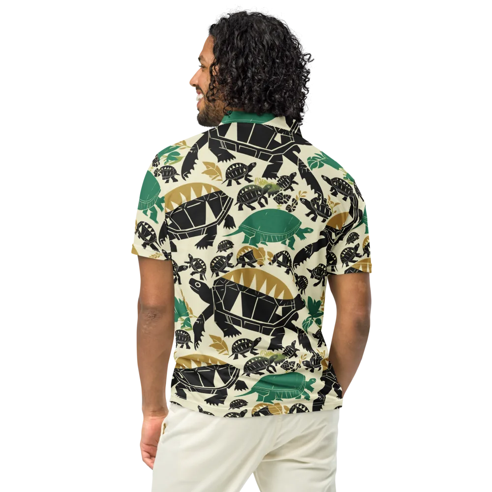 Terrapin Noir on Men's Slim Fit Polo Shirt — Back