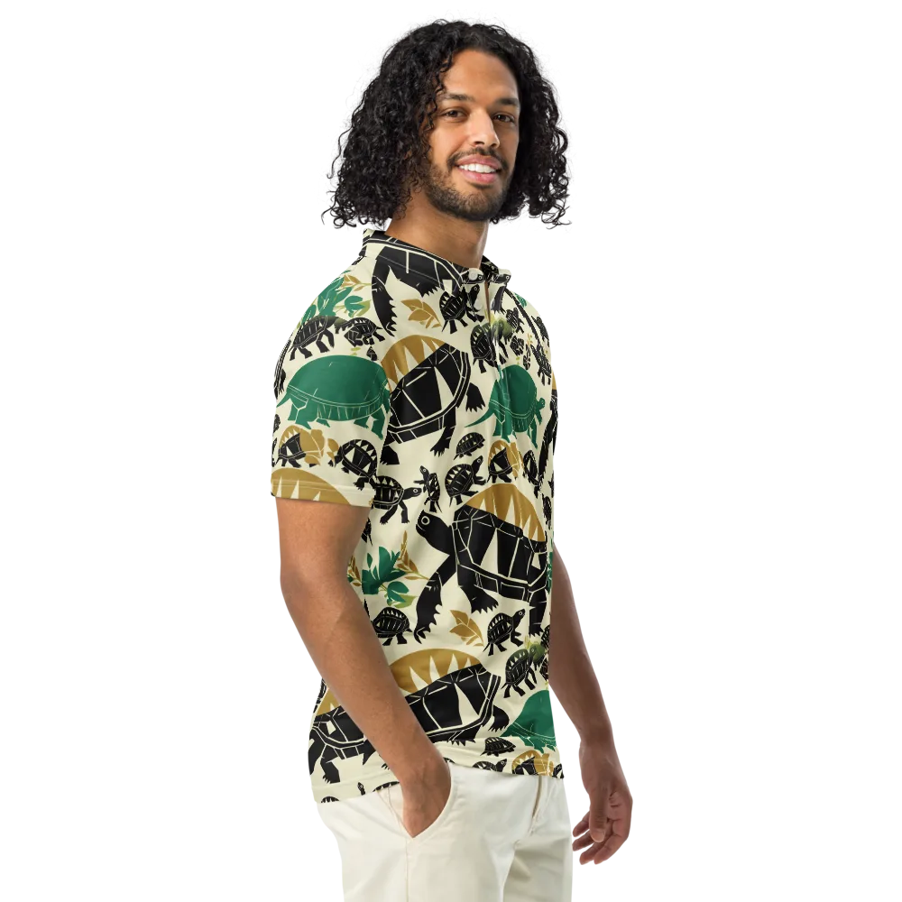 Terrapin Noir on Men's Slim Fit Polo Shirt — Right Front